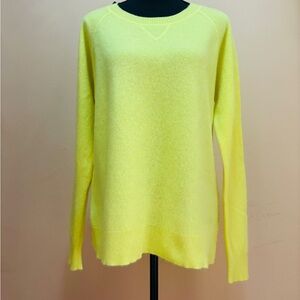 Forte Sunny Yellow cashmere Women's Crew Neck Sweater